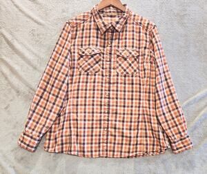 Asceno Mens Multi Color Plaid Button Up Snap Button Shirt Size XXL Western Chore